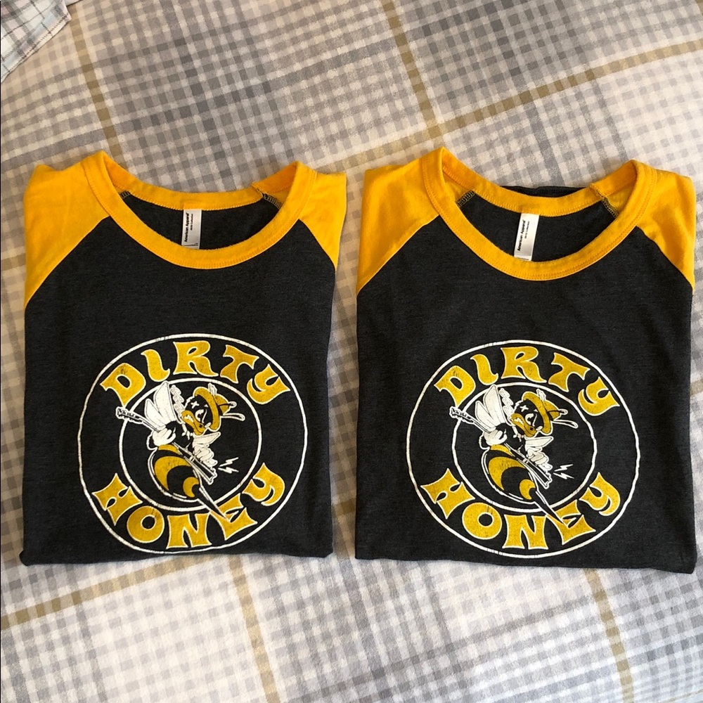 2 MEN'S DIRTY HONEY TEES ROCK BAND MUSIC